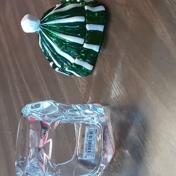 Acrylic Snowman Container with Removable Green Hat Lid - Picture 5 of 6